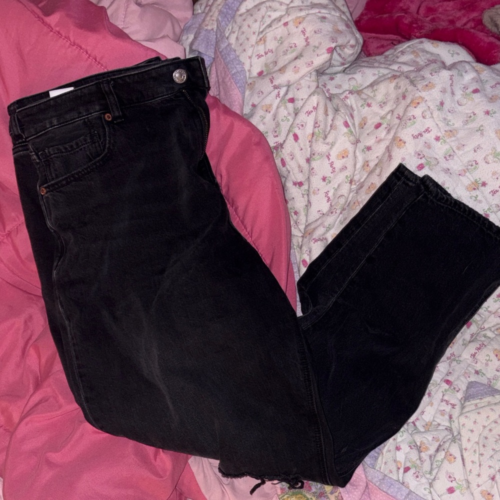 American Eagle Outfitters Women's Black Straight Leg Jeans